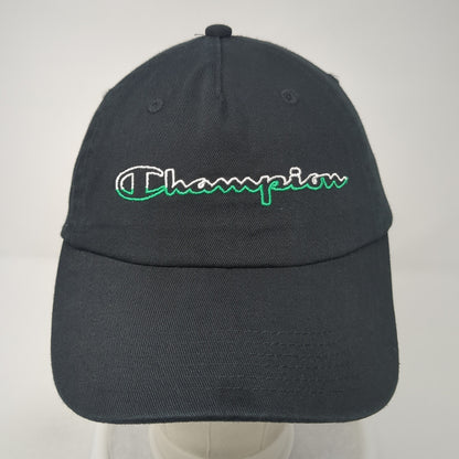 Champion Spell Out Slideback Hat Black One Size Adjustable Embroidered
