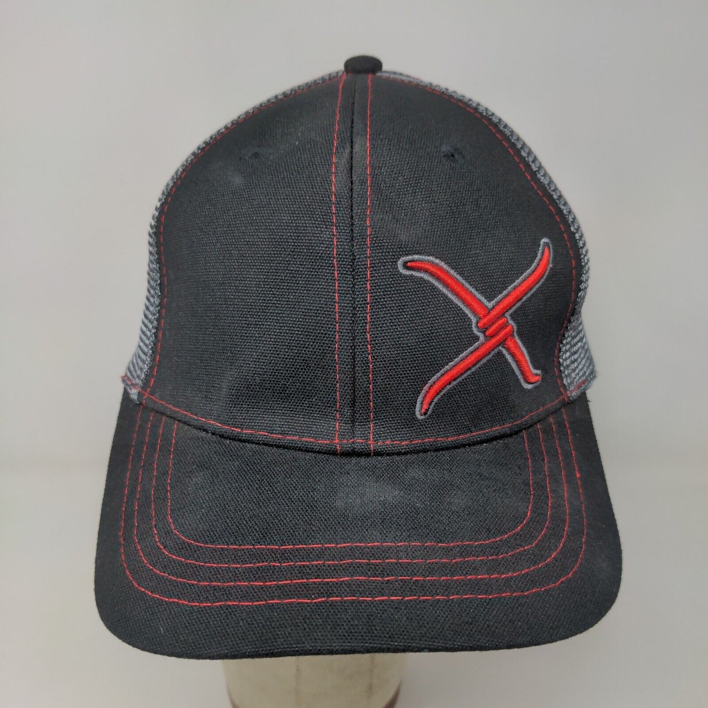 Twisted X Men's Snapback Mesh Back Hat Black Gray OSFM Embroidered Logo