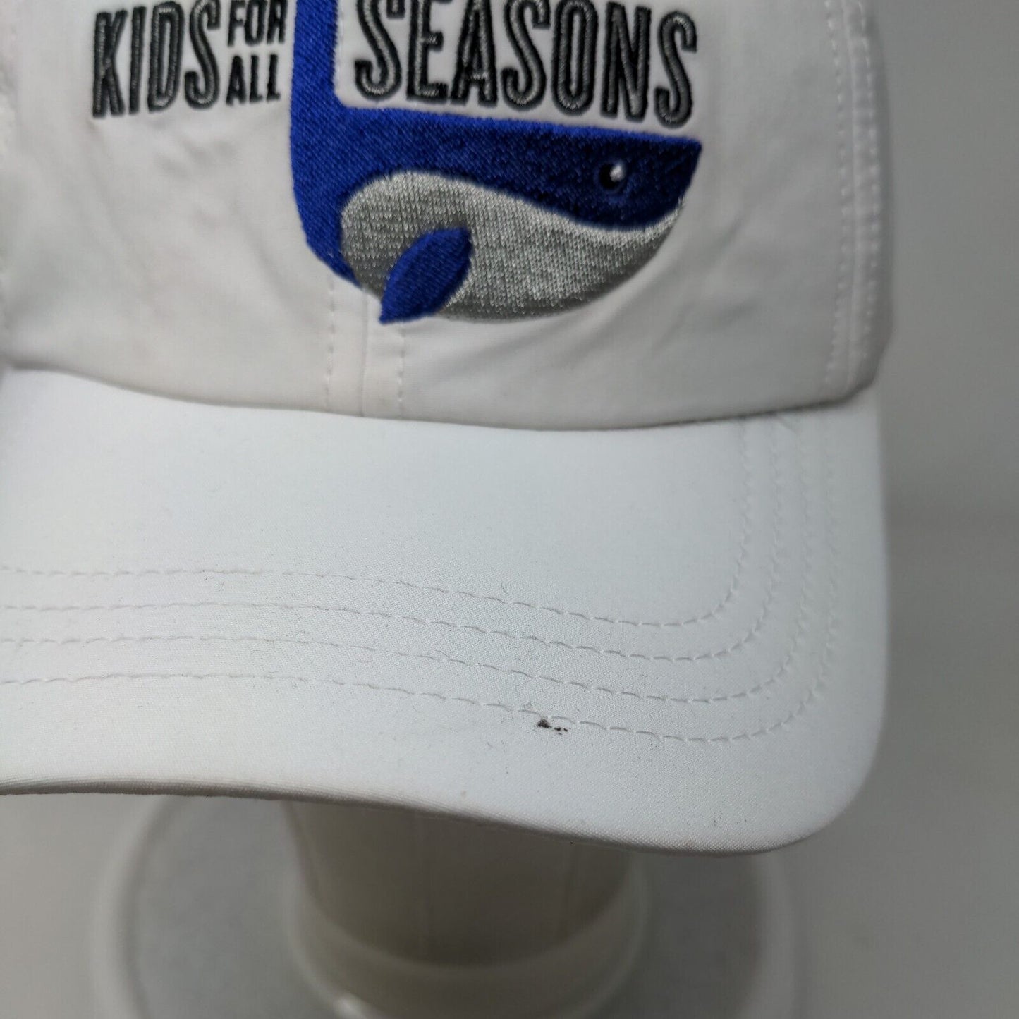 Kids For All Seasons Strapback Hat White One Size Embroidered 6 Panel