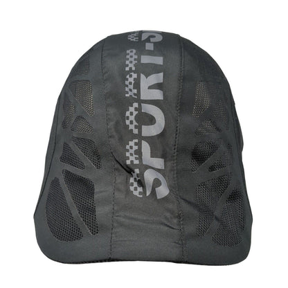 Sports Strapback Beret Sun Hat Black One Size Adjustable Breathable Mesh