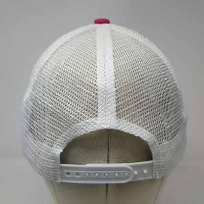 Airo Logo Patch Pink White Trucker Hat One Size Mesh Back Snapback Cap