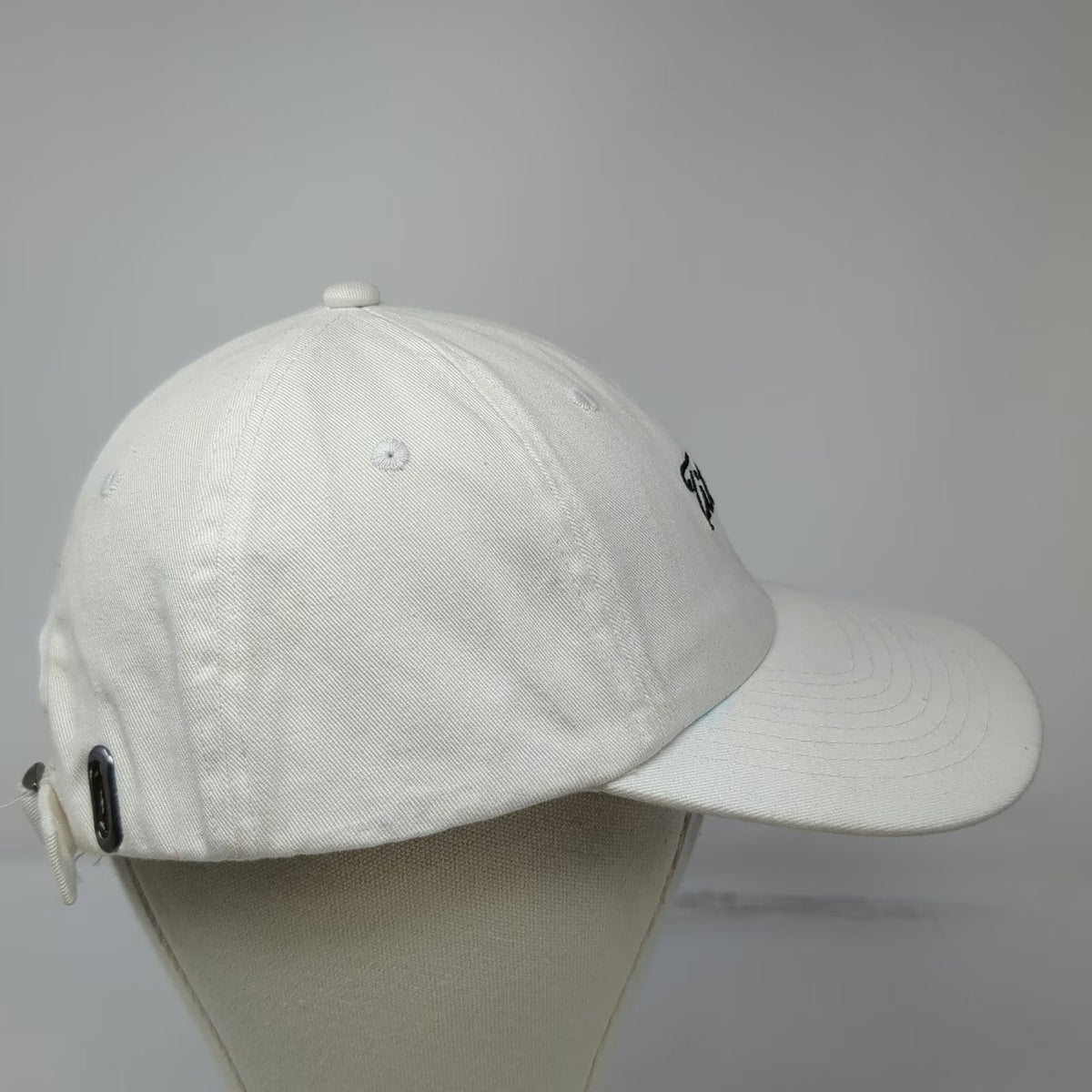 Spencer's Baseball Cap White One Size Titties Black Script Adjustable Cotton Hat