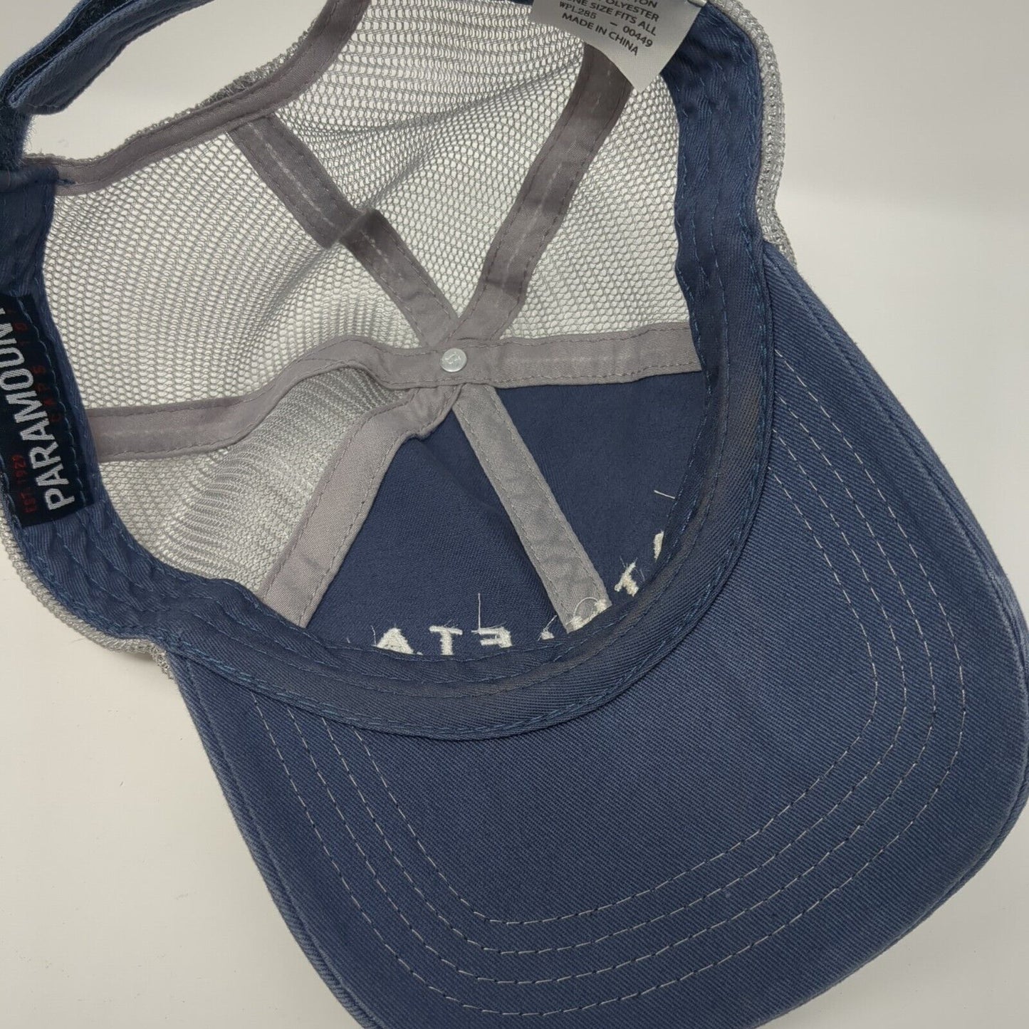 Athleta Strapback Trucker Hat Blue One Size Adjustable Mesh Back Paramount