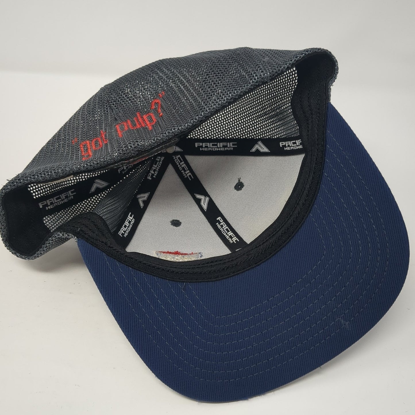 White Satin Feed Products Fitted Baseball Cap Multicolor 8 Mesh Pacific Headwear