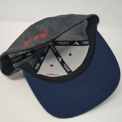 White Satin Feed Products Fitted Baseball Cap Multicolor 8 Mesh Pacific Headwear