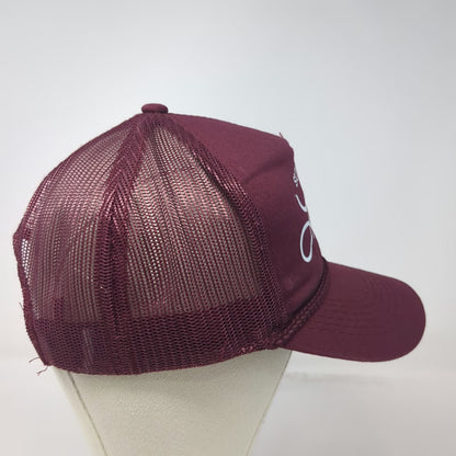 C.C Trucker Hat Red One Size Support Your Local Farmers Market Rope Mesh Back