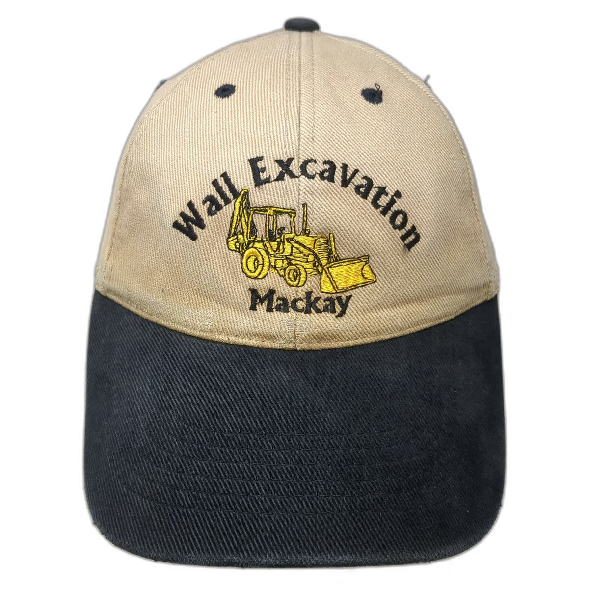 Baseball Cap Beige Black One Size Wall Excavation Mackay Backhoe Embroidery Hat