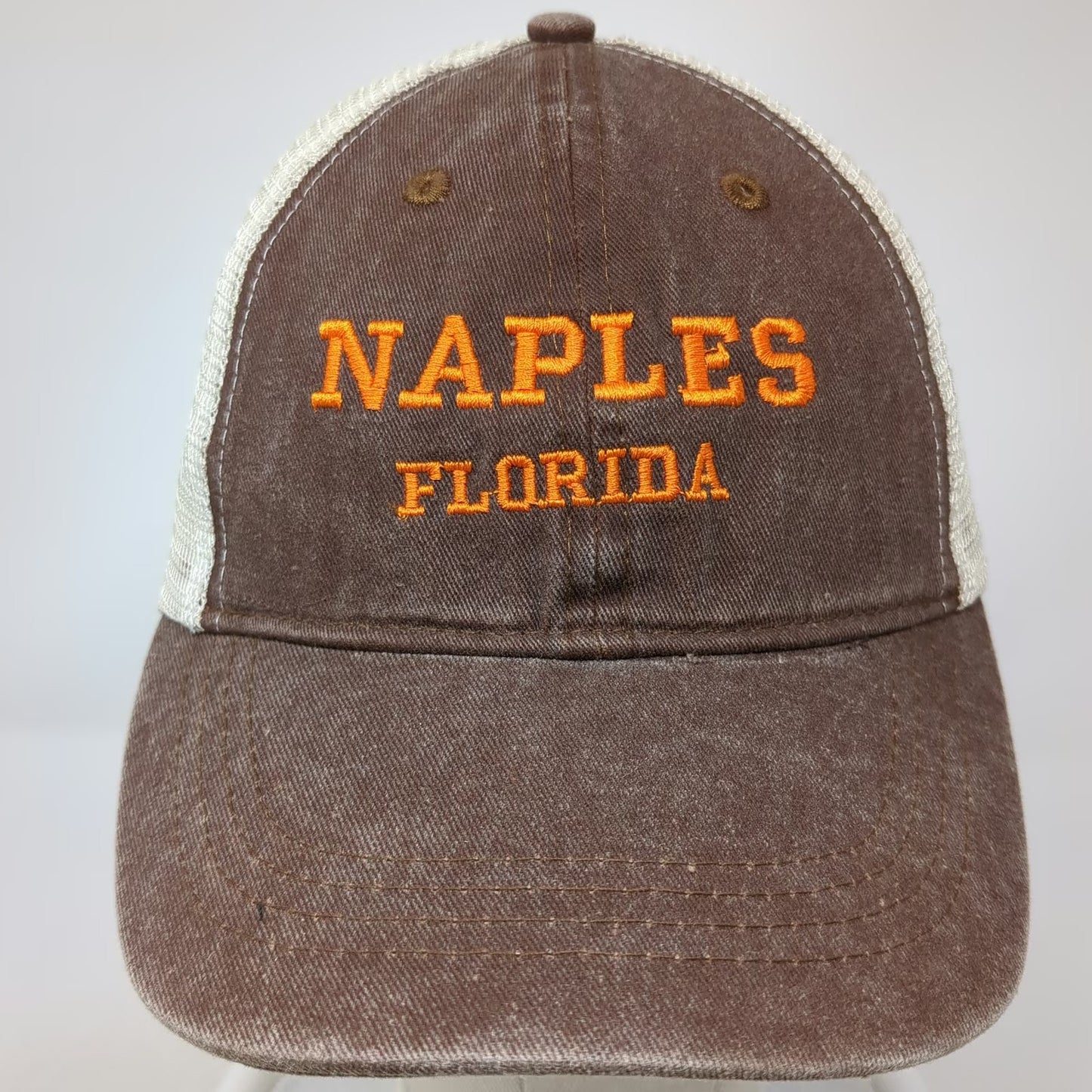 Magu Distributors Brown Baseball Cap One Size Naples Florida Mesh Strapback hat