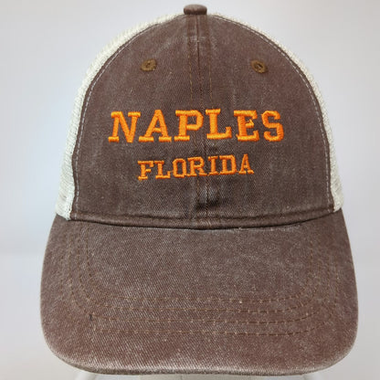 Magu Distributors Brown Baseball Cap One Size Naples Florida Mesh Strapback hat