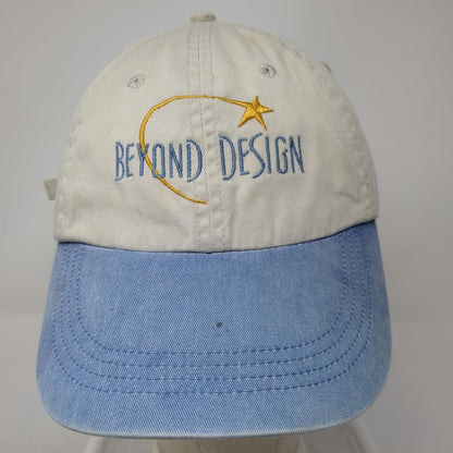 Anvil Baseball Cap Beige Blue One Size Beyond Design Logo Slideback Cotton Hat