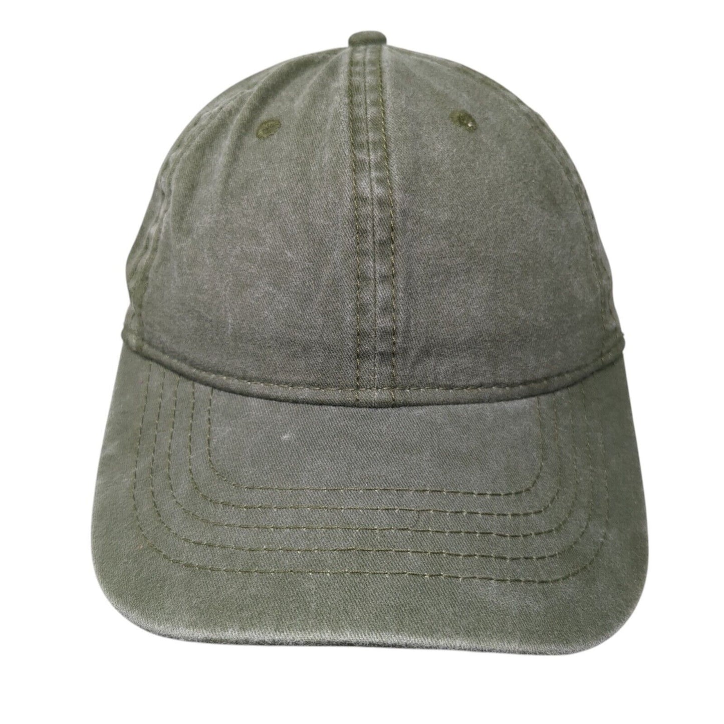 Unbranded Slideback Hat Green One Size Adjustable Vented Holes 6 Panel Blank