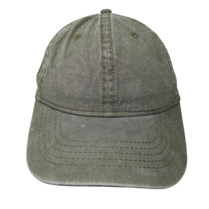 Unbranded Slideback Hat Green One Size Adjustable Vented Holes 6 Panel Blank
