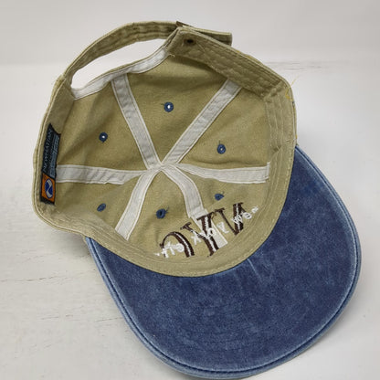 Newhattan Baseball Cap Beige Blue One Size NYC New York City Hat Slideback