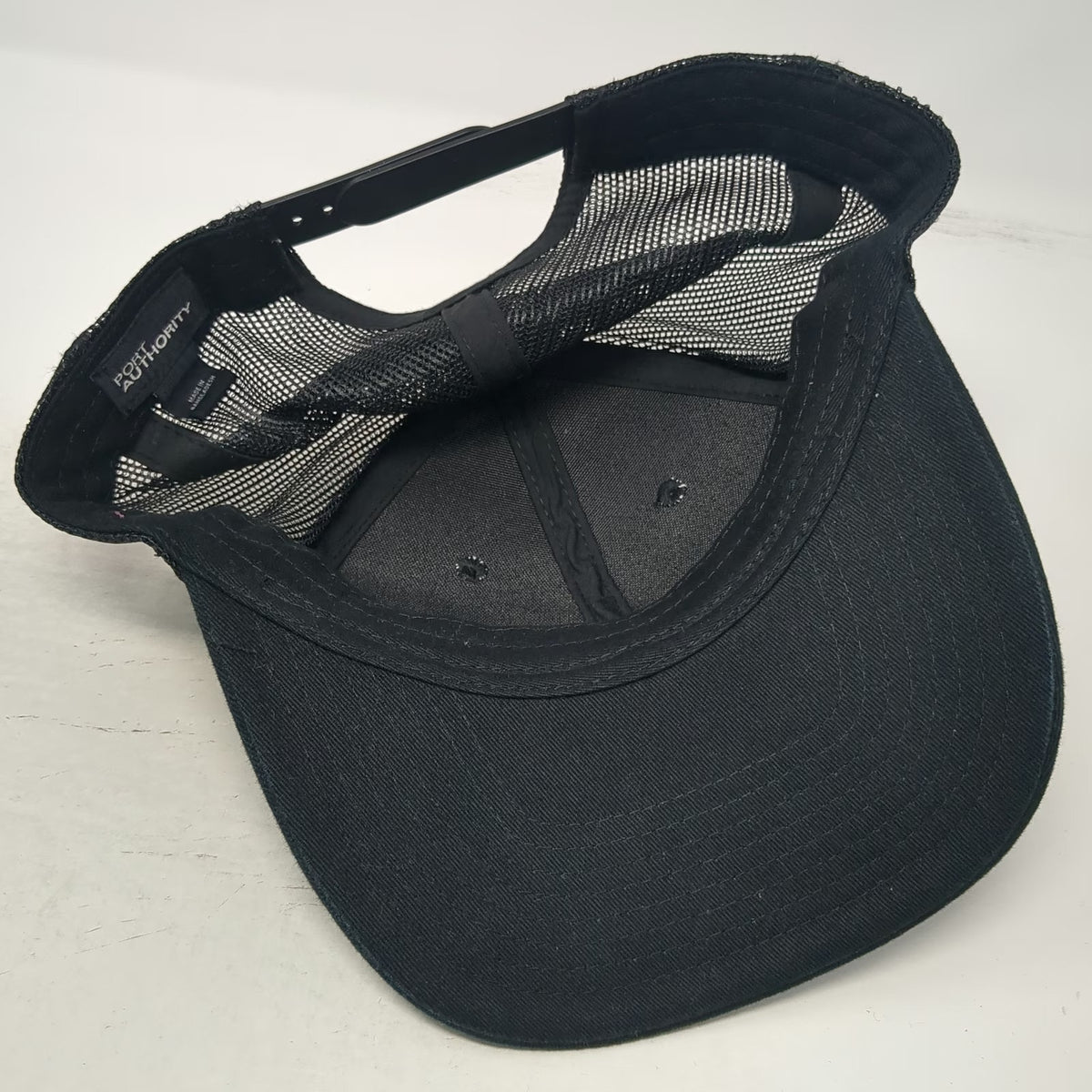Port Authority Trucker Hat Black One Size Rockhard Hauling LLC Mountain Snapback