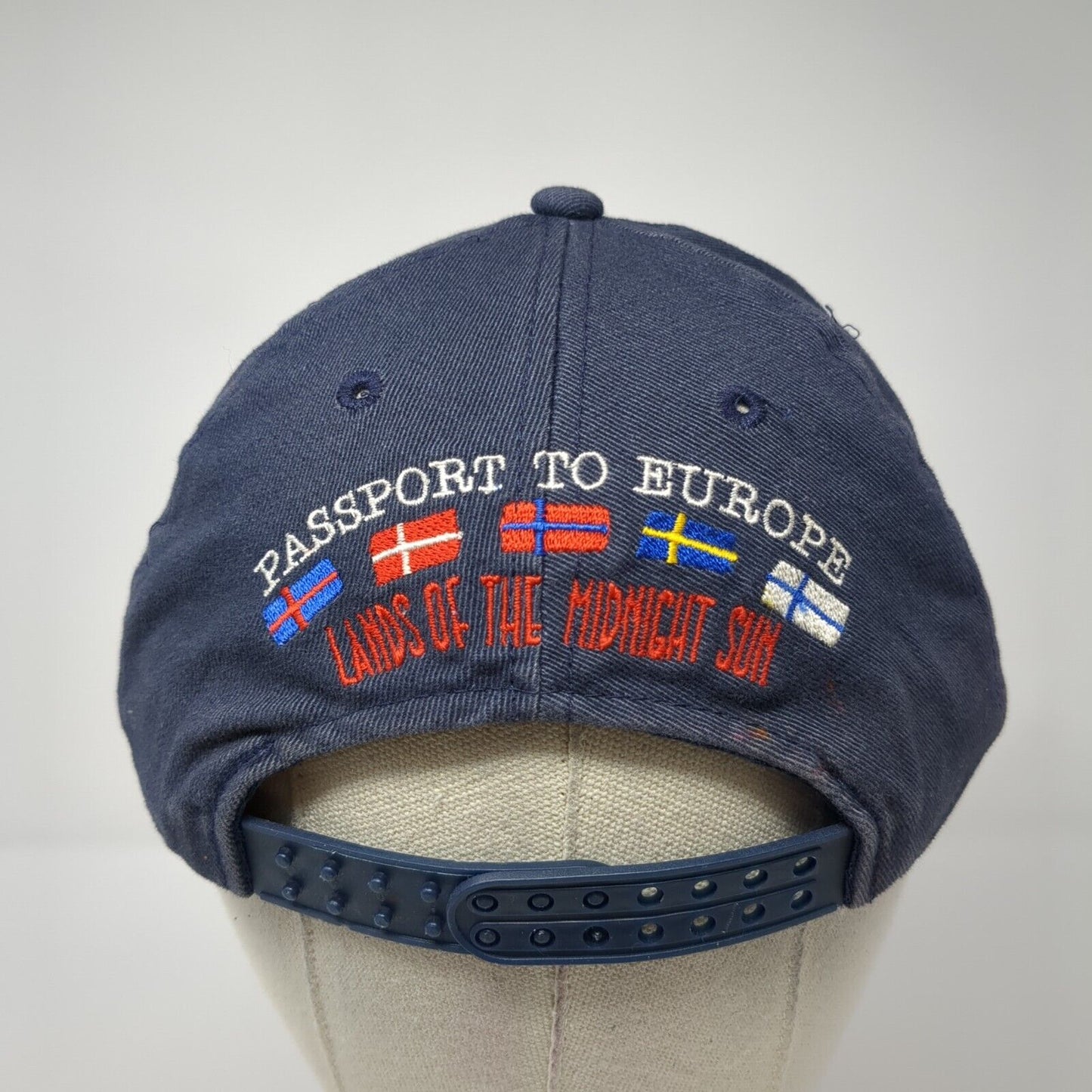 Good Morning America Passport To Europe Snapback Hat Blue OS Patriotic Mohr's