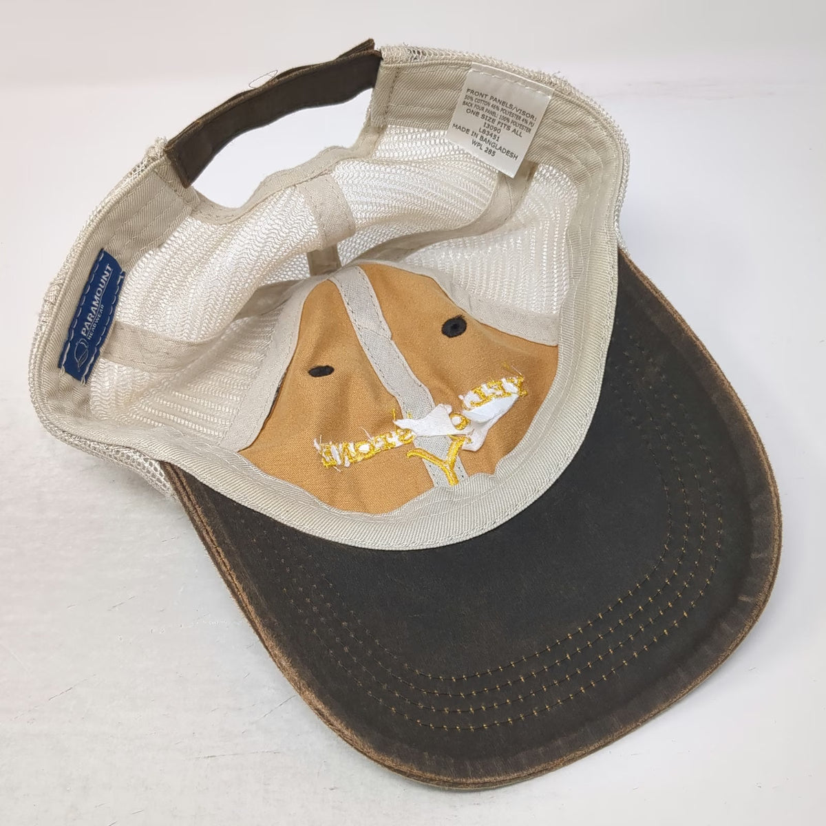 Paramount Headwear Yellowstone Dutton Ranch Baseball Cap Brown OSFM Mesh Back