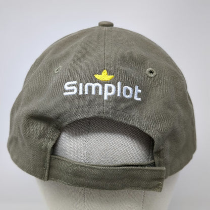 Adidas Simplot Baseball Cap Green One Size Faux Leather Patch Strapback Hat