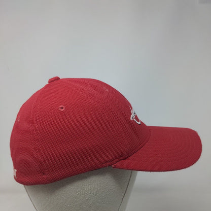 Hook & Hunt Fitted Hat Red One Size Embroidered Flexfit Yupoong