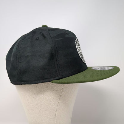 New Era Snapback Black Green One Size Camo Flat Brim Deep Clothing Brand Hat