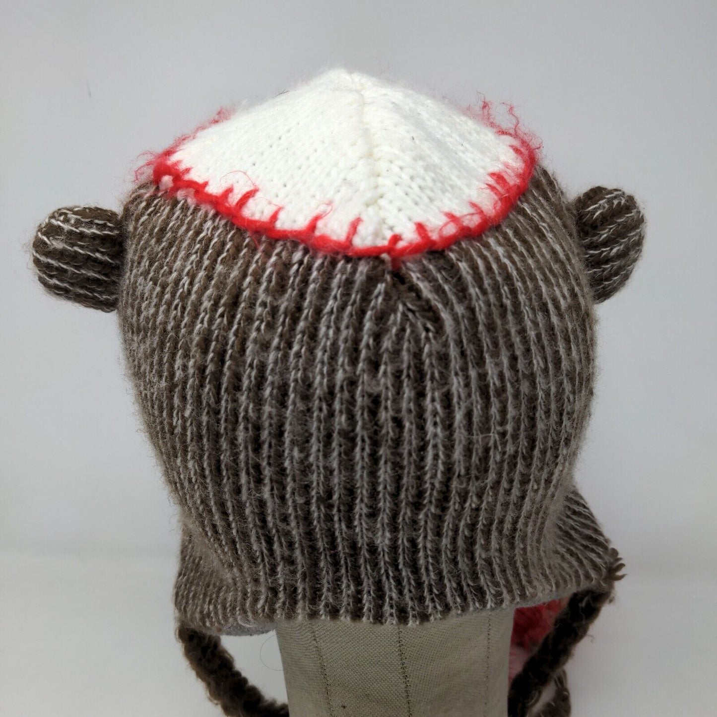 Sock Monkey Boy's Knit Beanie Hat Cap Multicolor 100% Acrylic Fleece Lined