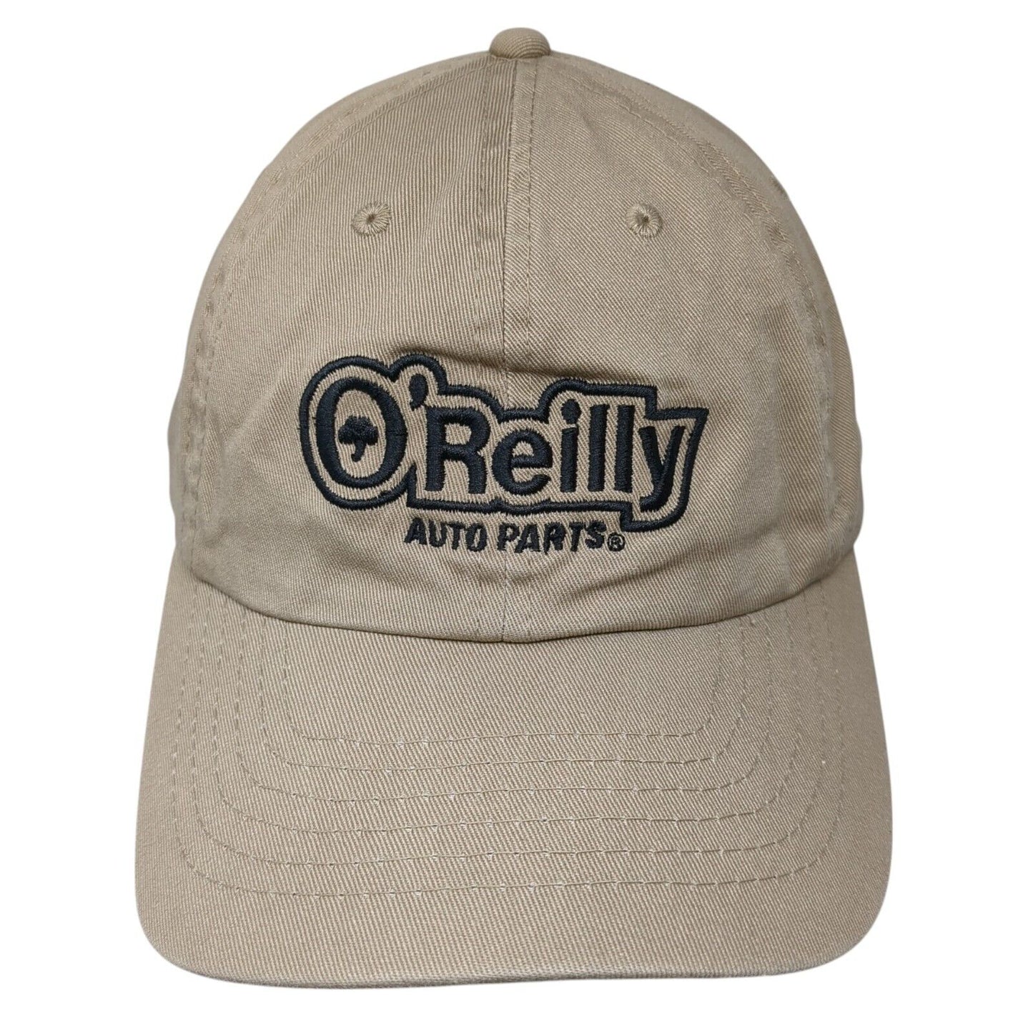 O'Reilly Auto Parts Strapback Hat Tan One Size Adjustable 6 Panel Solid