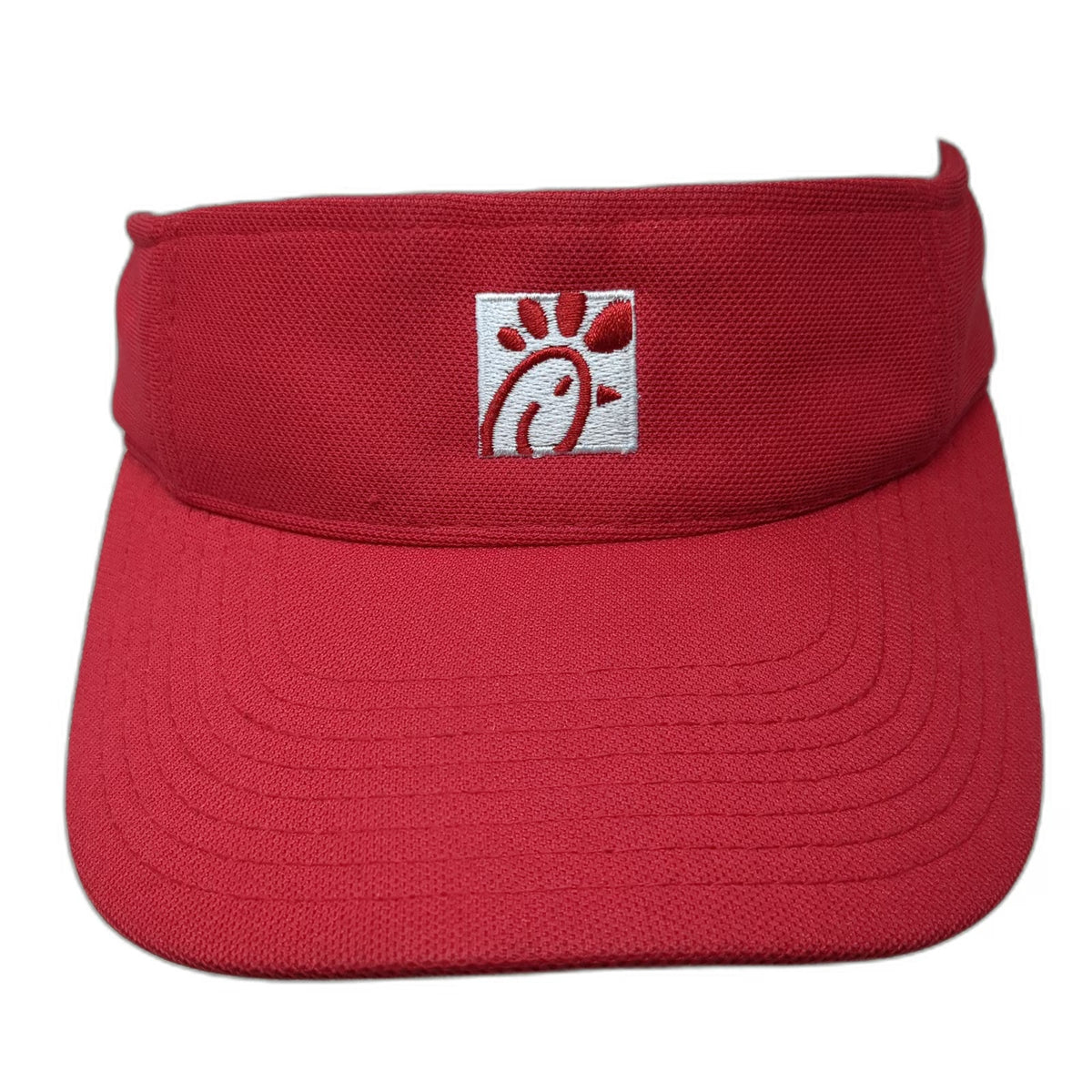 Chick-fil-A Visor Hat Red One Size Adjustable Strapback Logo Restaurant Uniform