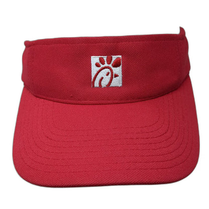 Chick-fil-A Visor Hat Red One Size Adjustable Strapback Logo Restaurant Uniform
