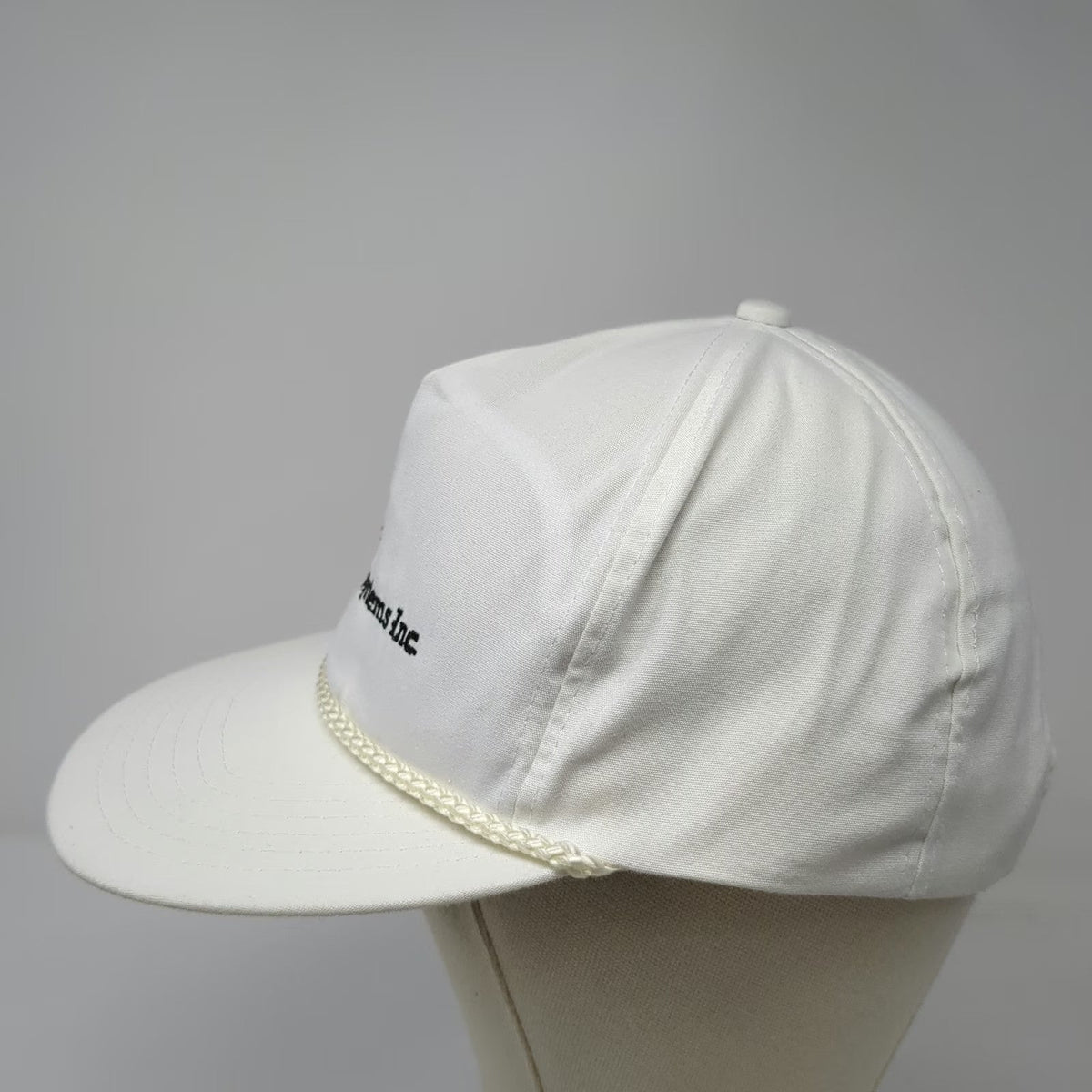 White 5 Panel One Size Stevedoring Systems Inc Corporate Logo Rope Snapback Hat