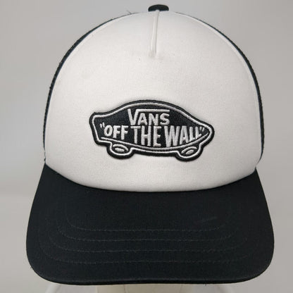 Vans Trucker Hat Black One Size Off The Wall Skateboard Patch Mesh Snapback Foam