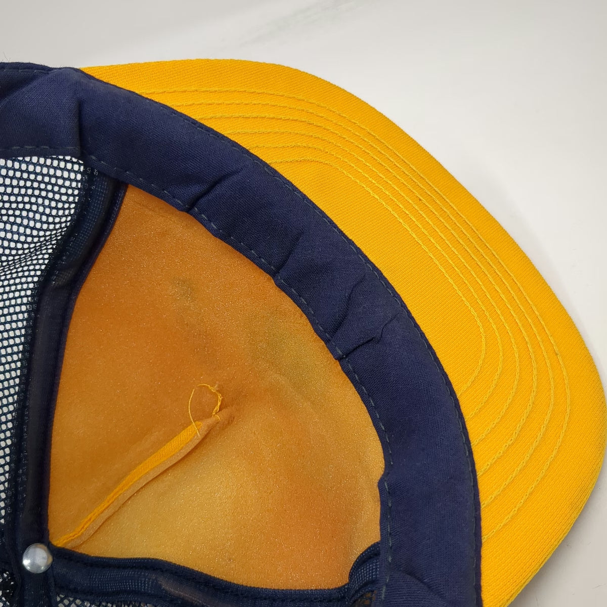Stylemaster Trucker Hat Yellow Blue 7 5/8 Mountain Home Lions Club Vintage USA