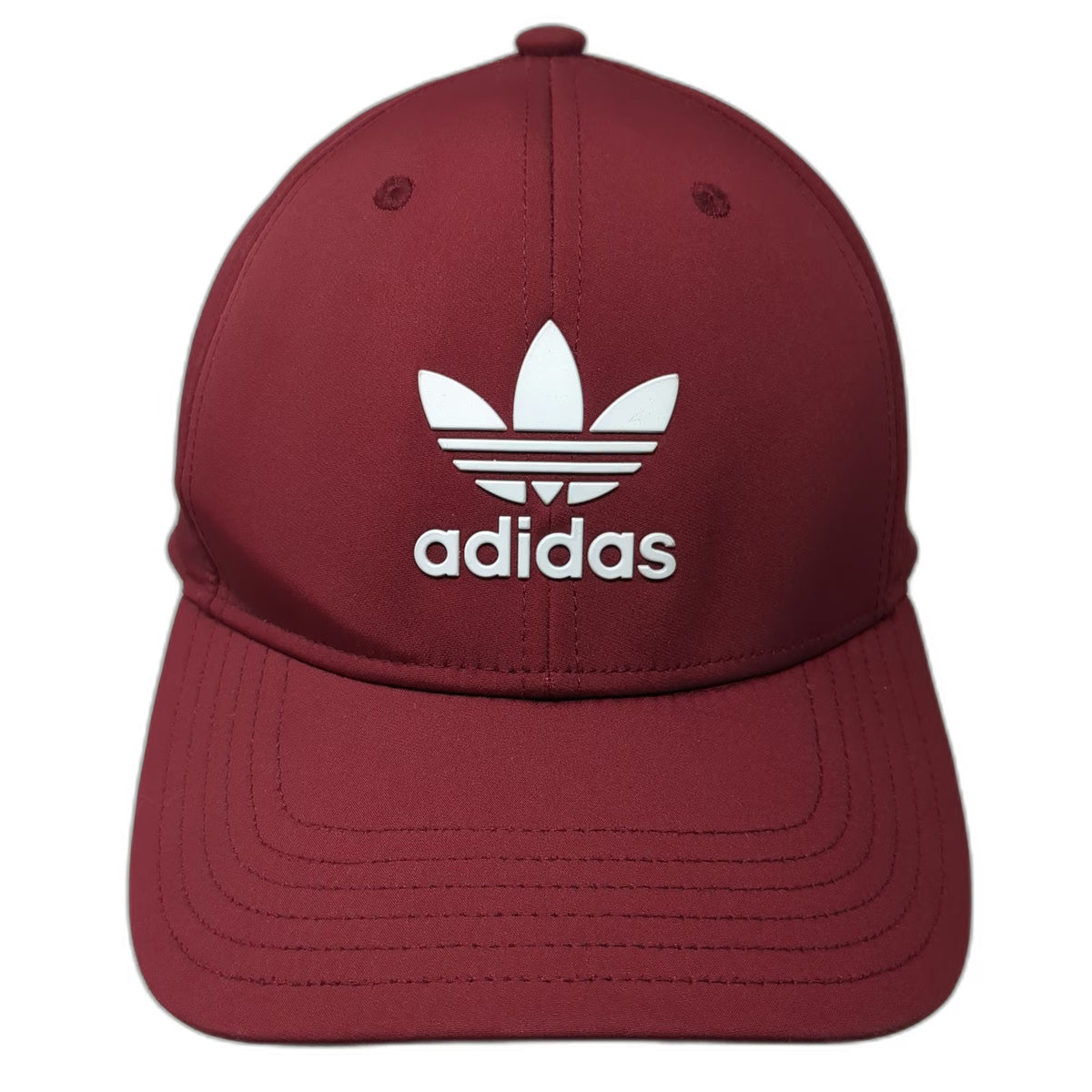 Adidas Snapback Red One Size Perforated Trefoil 3D Logo Gray Undervisor Hat