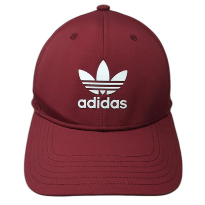 Adidas Snapback Red One Size Perforated Trefoil 3D Logo Gray Undervisor Hat
