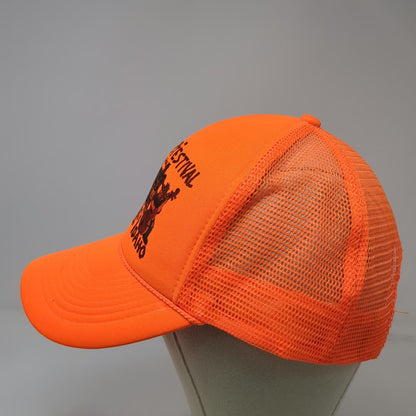 Nissin Trucker Hat Orange One Size Fiddlers Festival Weiser Idaho Mesh Snapback