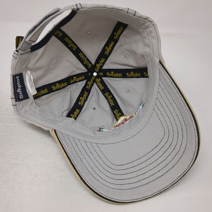 Simplot Baseball Cap Gray One Size Strapback Cotton Embroidered Logo Hat Stitch