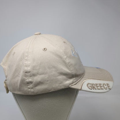 Greece National Team Beige Cap One Size Strapback Greek Flag Embroidered Hat