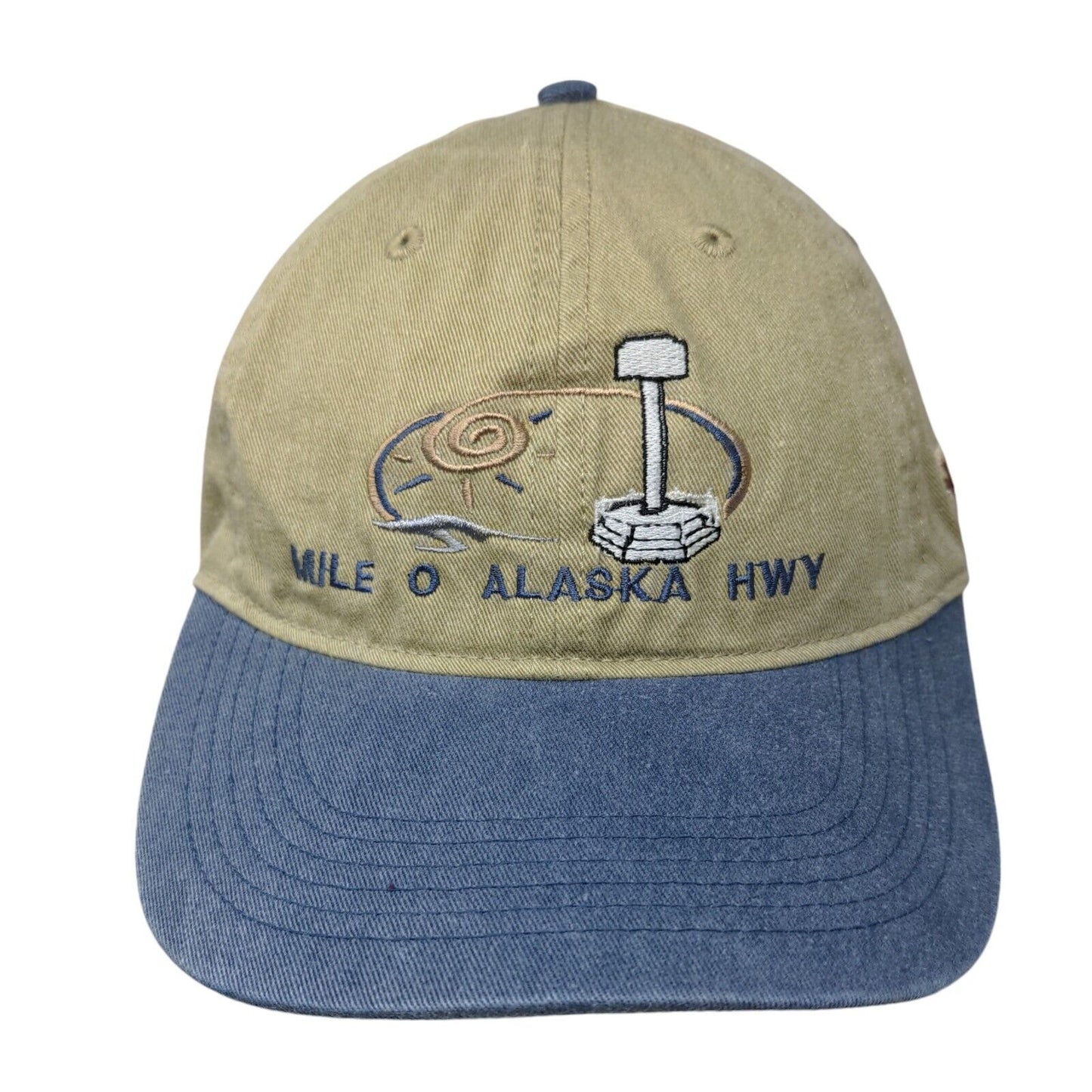 Mile O Alaska Hwy Slideback Hat Multi Adult Embroidered Colorblock