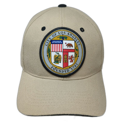 Baseball Cap Beige One Size Los Angeles City Seal Strapback Hat Sandwich Bill