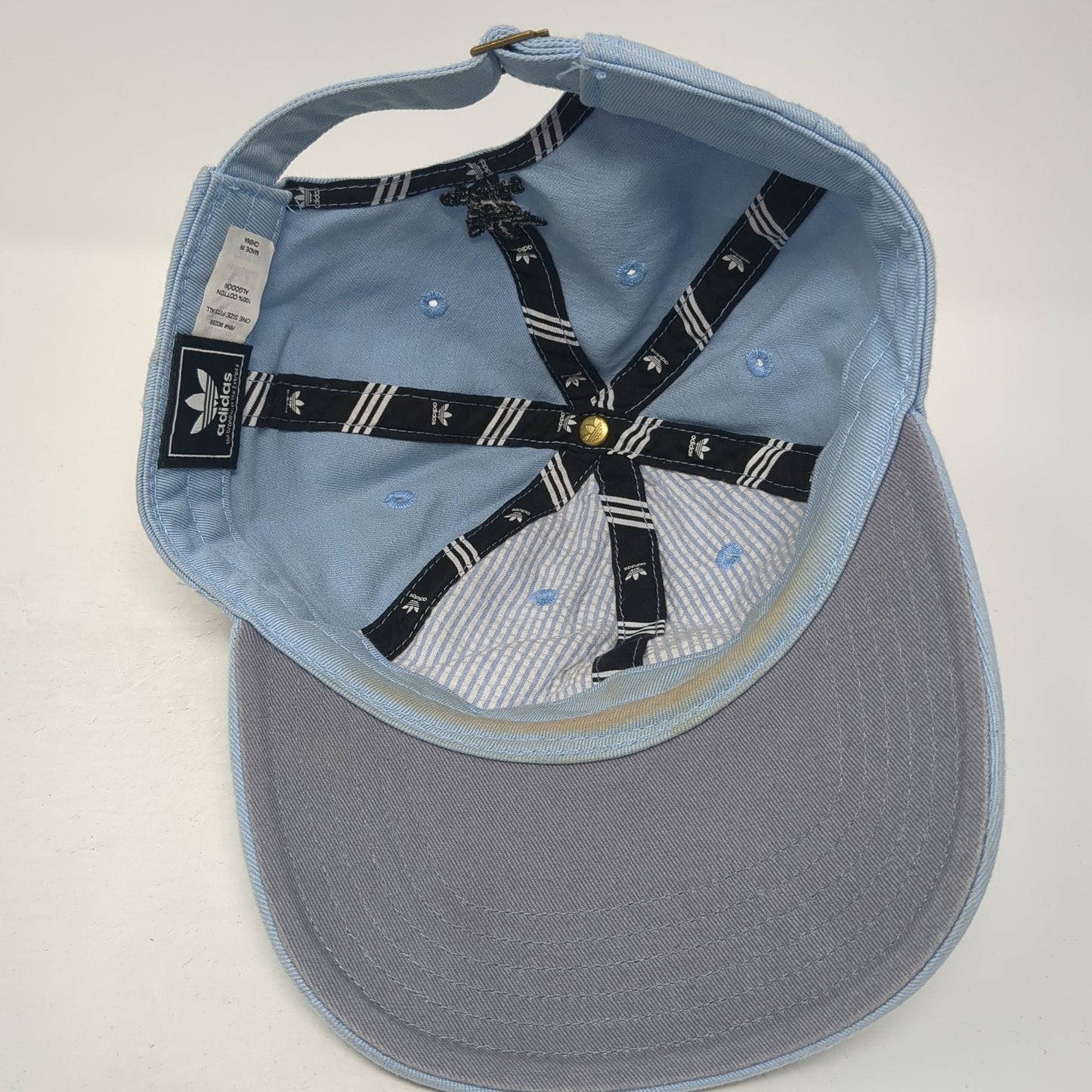 Adidas Trefoil Slideback Hat Blue One Size Embroidered Logo 6 Panel