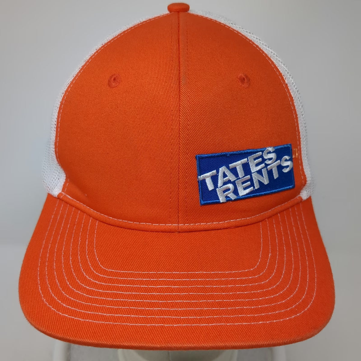 Port Authority Trucker Hat Orange One Size Tates Rents Patch Mesh Snapback Cap