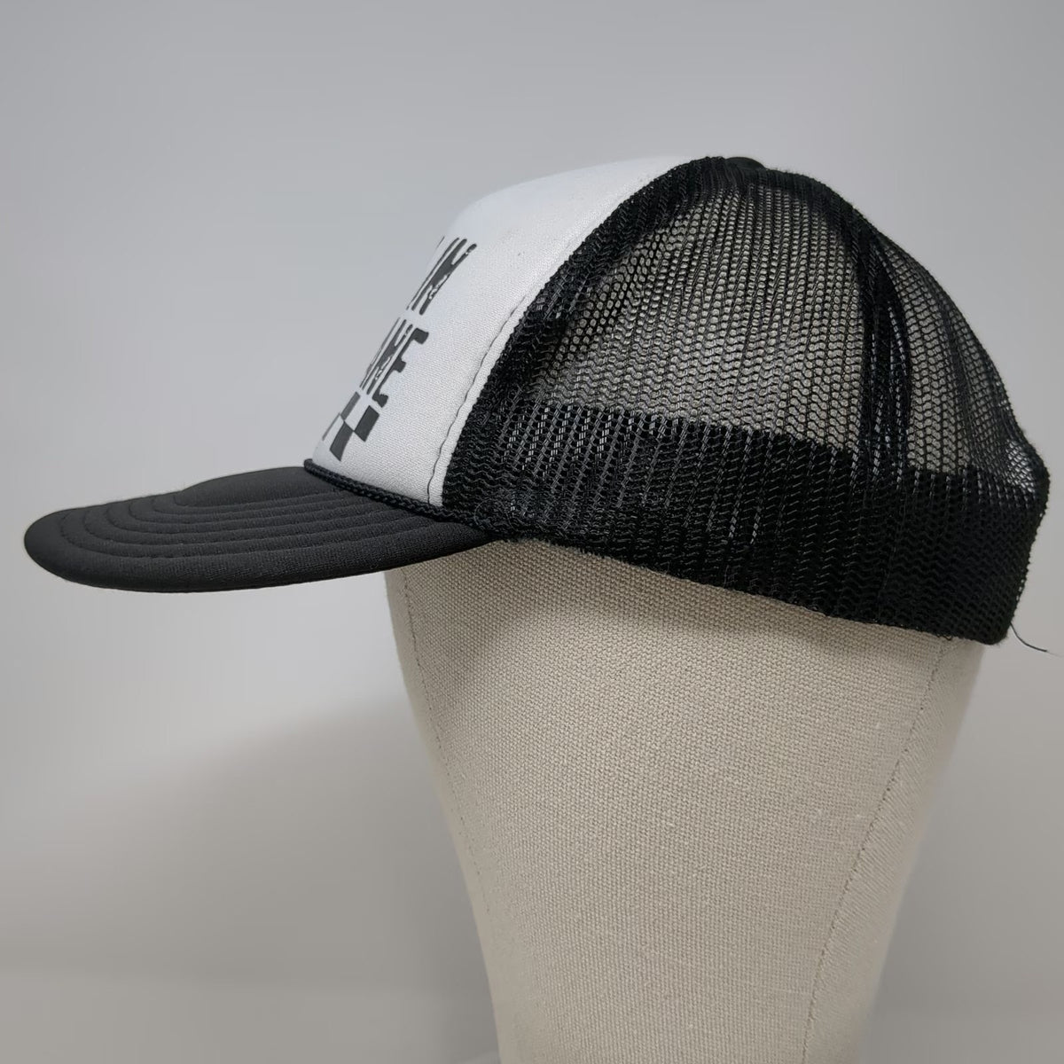 OTTO Trucker Hat Black One Size Stay In Your Lane Checkered Mesh Back Foam Hat