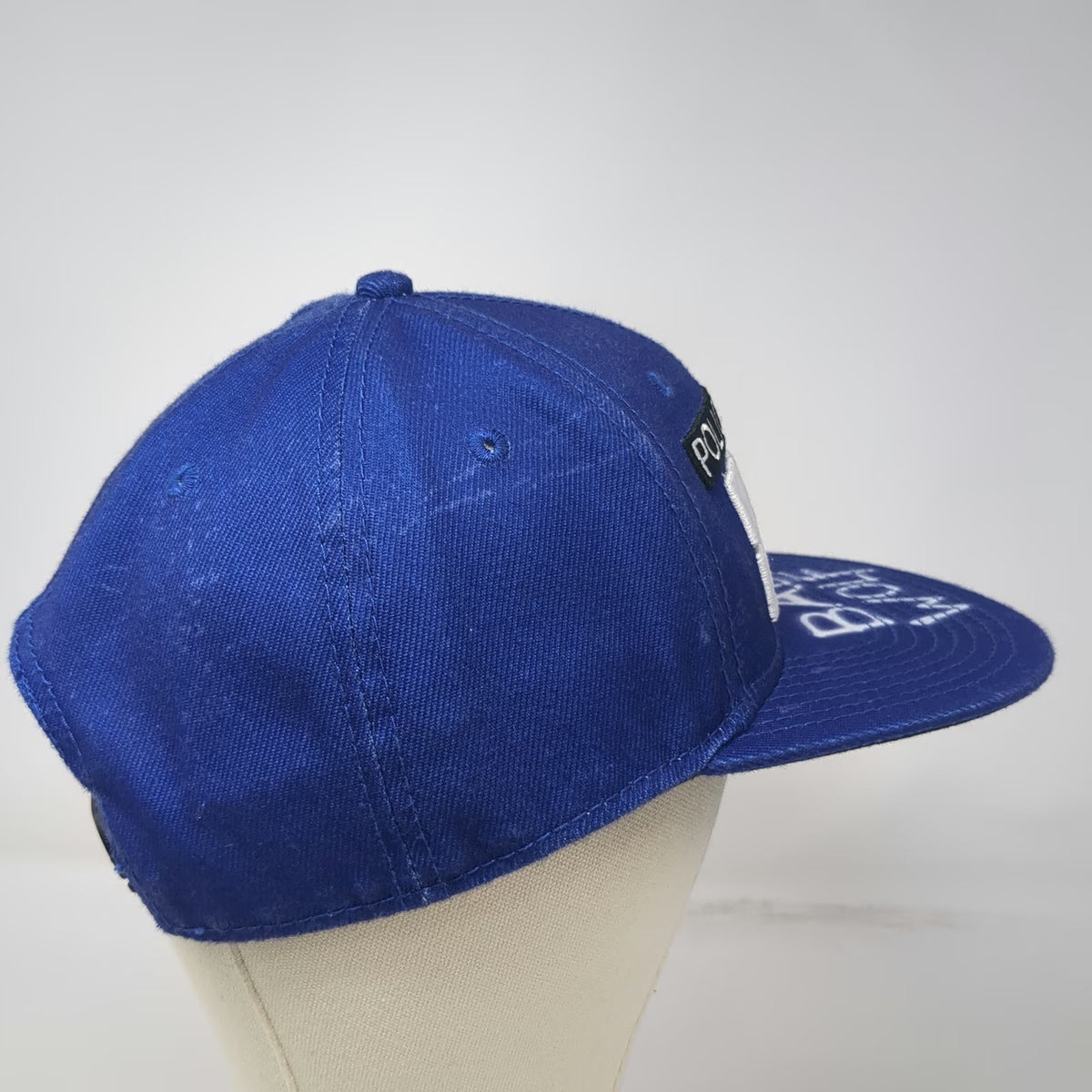 Doctor Who Snapback Blue Hat One Size Bad Wolf TARDIS Police Box Graffiti Brim