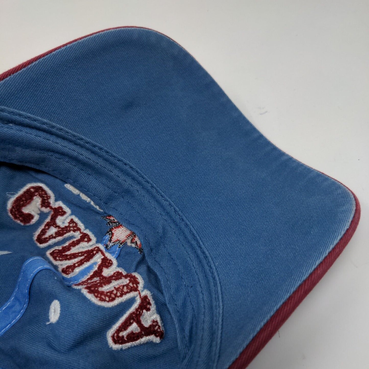 Canada Maple Leaf Strapback Hat Blue One Size Embroidered Adjustable