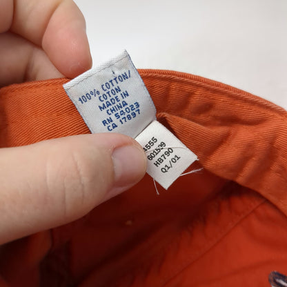 Old Navy Baseball Cap Orange M Athletics Dep't 2001 Cotton Slideback Hat Logo
