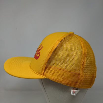 Speedway Men's Snapback Mesh Back Hat Yellow OSFA Graphic Red Gold Yankees Logo