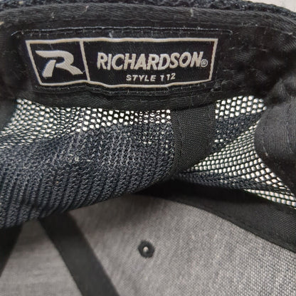 Richardson Snapback Trucker Hat Black OSFA Adjustable Embroidered Mesh Back