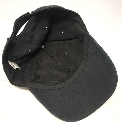 Unbranded Strapback Hat Black One Size Adjustable Vented Holes 6 Panel Blank