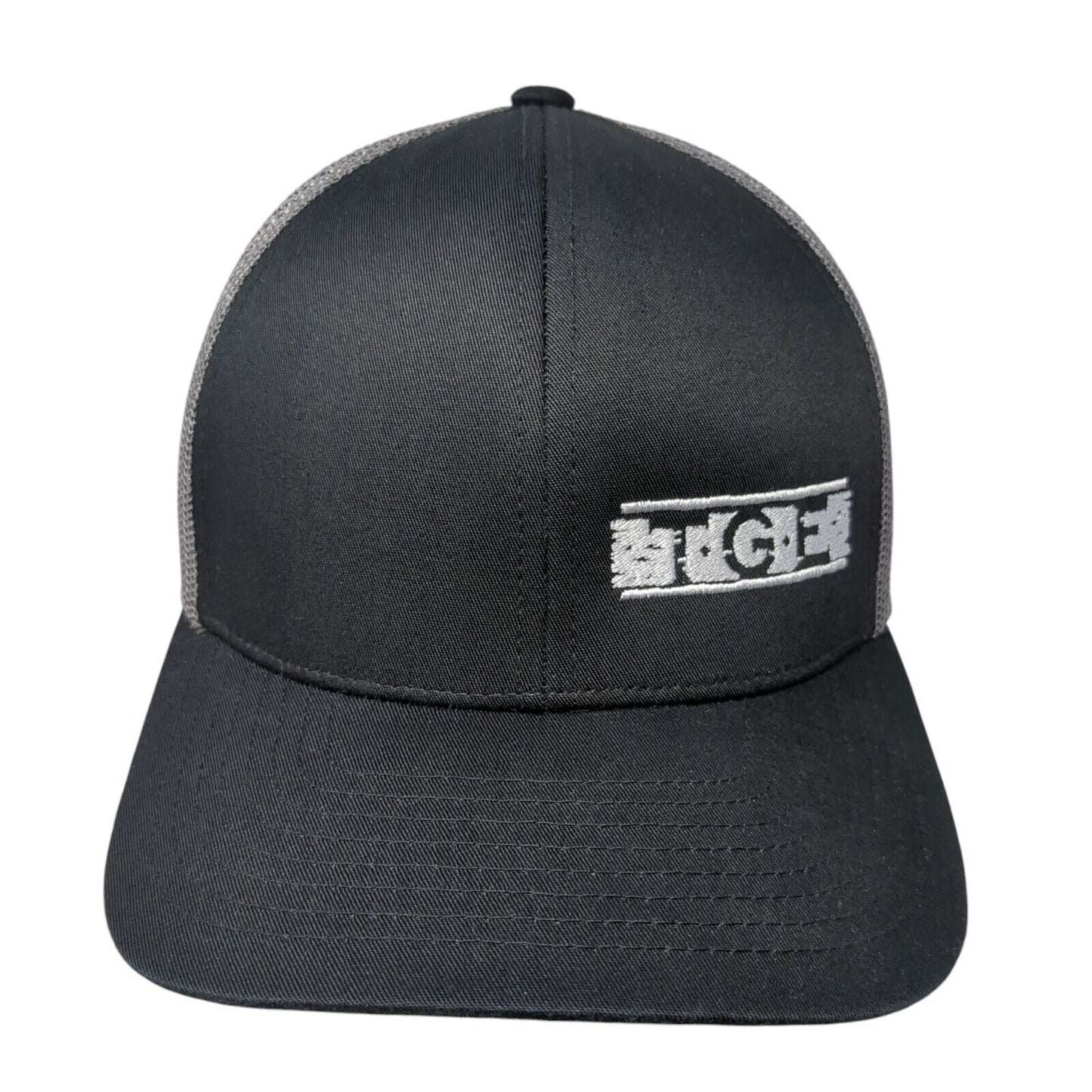 TGE Snapback Trucker Hat Black One Size Adjustable Mesh Back Pacific Headwear