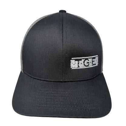 TGE Snapback Trucker Hat Black One Size Adjustable Mesh Back Pacific Headwear