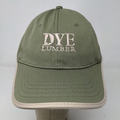 DYE Lumber Men's Slideback Hat Green Beige Adjustable Embroidered Logo