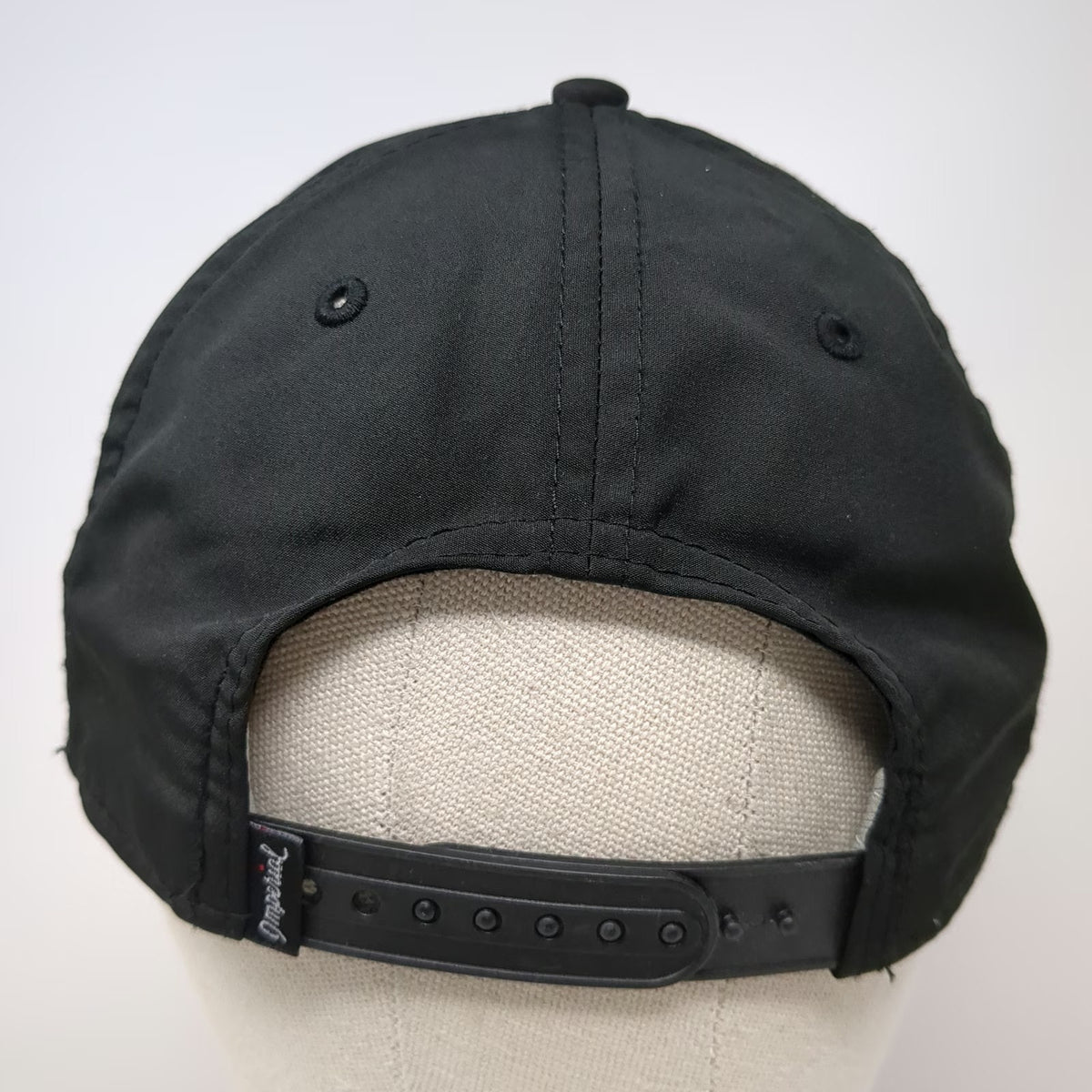 Imperial 5 Panel Black Hat One Size Snapback Rope Brim ESI USA Flag Golf Sport